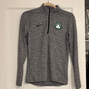Nike Gray Celtics Quarter-Zip Top